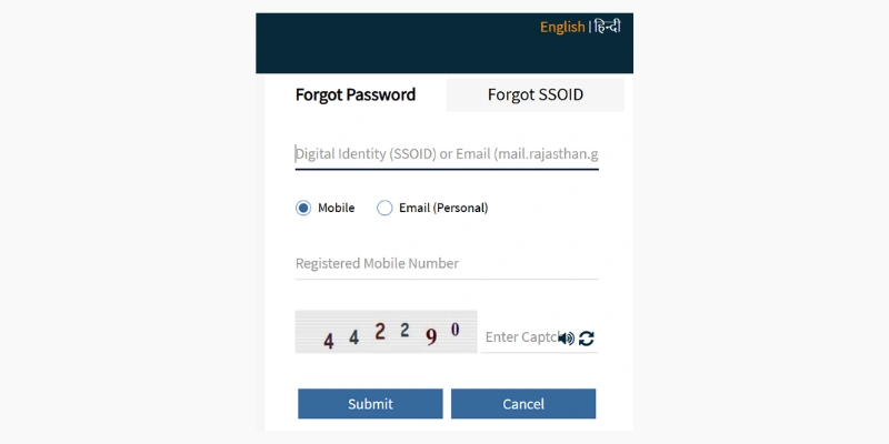 SSO pasword recover via Mobile Number
